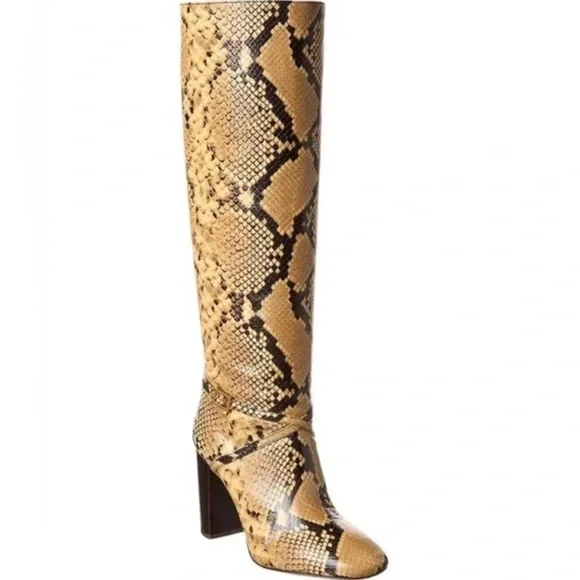 🌹TORY BURCH 🌹Pull-on Snake-embossed Leather Knee-high Boot Size: 5.5 - Picture 1 of 9